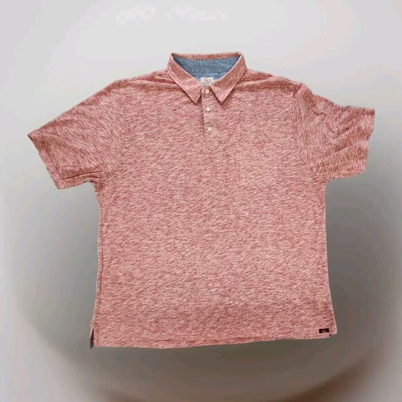 Faherty Heathered Pinkish Red Short Sleeve Polo Shirt Mens XXL - Picture 1 of 12